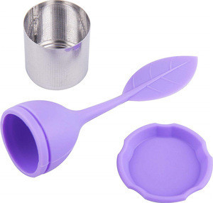 Tea Infuser Stainless Steel Fine Mesh Tea Filter with BPA-Free Silicone Leaf